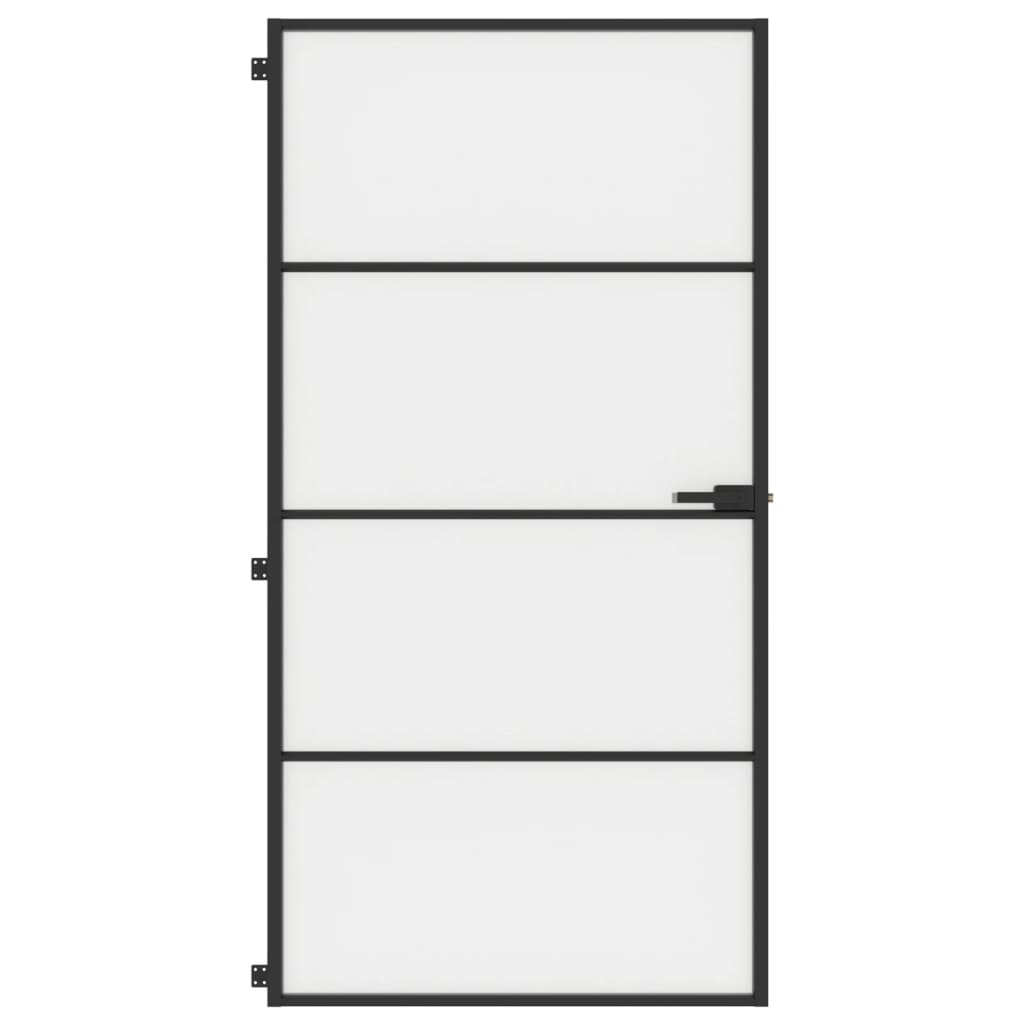 VidaXL Innentür schmal 102,5x201,5 cm gehärtetes Glas und Aluminium schwarz