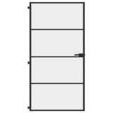 VidaXL Innentür schmal 102,5x201,5 cm gehärtetes Glas und Aluminium schwarz