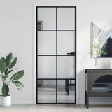 Vidaxx Innentür schmal 83x201,5 cm Hartglas und Aluminium schwarz