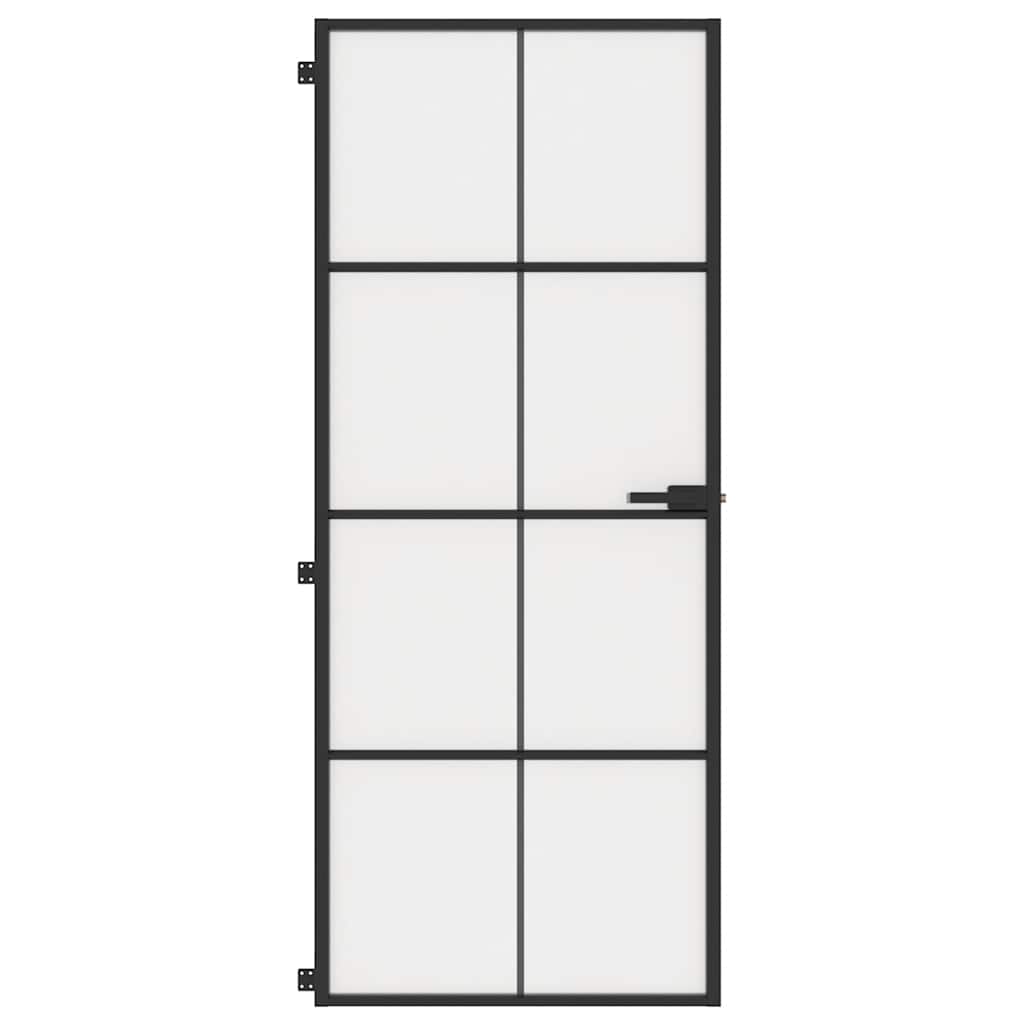 Vidaxx Innentür schmal 83x201,5 cm Hartglas und Aluminium schwarz