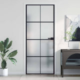Vidaxx Innentür schmal 83x201,5 cm Hartglas und Aluminium schwarz