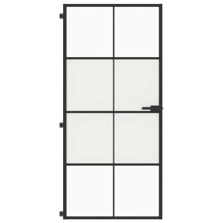 Vidaxx Innentür schmal 93x201,5 cm Hartglas und Aluminium schwarz