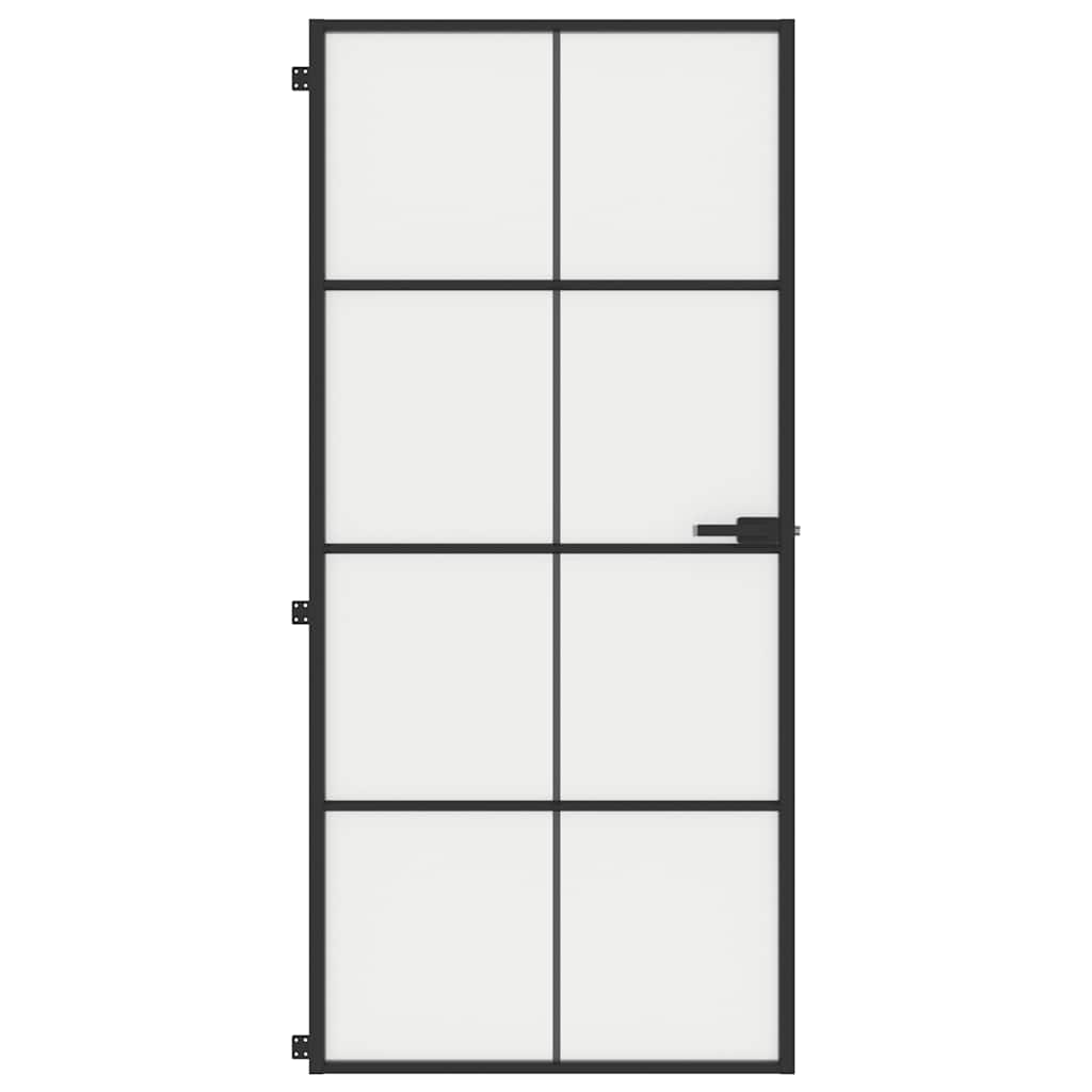 Vidaxx Innentür schmal 93x201,5 cm Hartglas und Aluminium schwarz