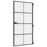 VidaXL Innentür schmal 102,5x201,5 cm gehärtetes Glas und Aluminium schwarz