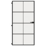VidaXL Innentür schmal 102,5x201,5 cm gehärtetes Glas und Aluminium schwarz