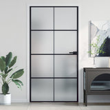VidaXL Innentür schmal 102,5x201,5 cm gehärtetes Glas und Aluminium schwarz