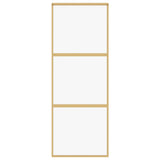Vidaxx Schiebetür 76x205 cm klares ESG-Glas und goldfarbenes Aluminium