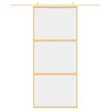 Vidaxx Schiebetür 90x205 cm klares ESG-Glas und Aluminium goldfarben
