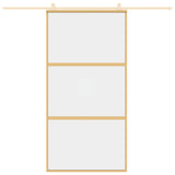 Vidaxx-Schiebetür 102,5 x 205 cm, klares ESG-Glas und Aluminium-Goldfarbe
