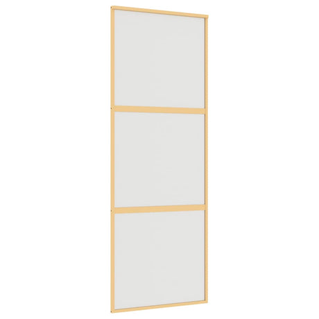 Vidaxx Schiebetür 76x205 cm ESG-Glas matt und Aluminium goldfarben