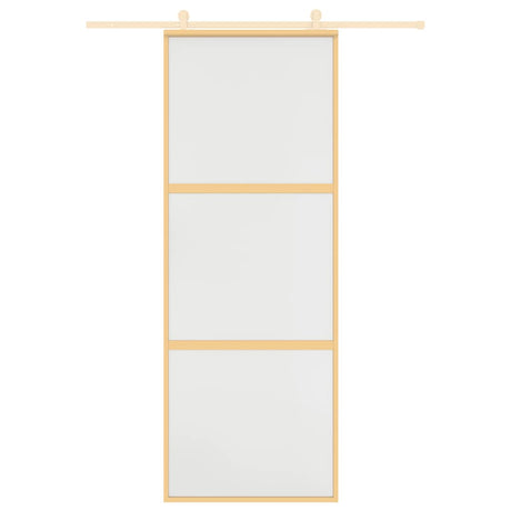 VidaXL Schiebetür 76x205 cm mattes ESG-Glas und Aluminium goldfarben