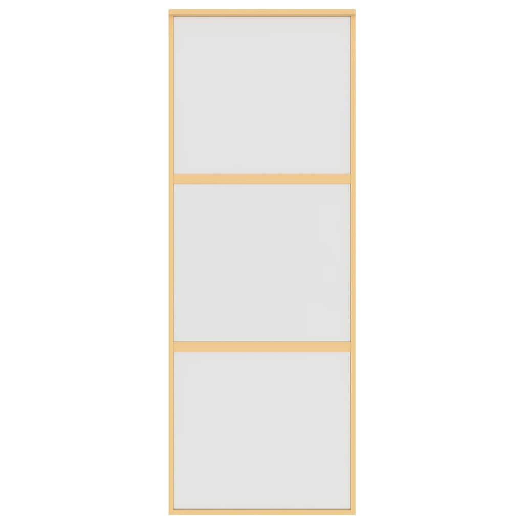 Vidaxx Schiebetür 76x205 cm ESG-Glas matt und Aluminium goldfarben