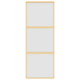 Vidaxx Schiebetür 76x205 cm ESG-Glas matt und Aluminium goldfarben