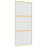 VidaXL Schiebetür 90x205 cm mattes ESG-Glas und Aluminium goldfarben