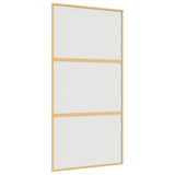 VidaXL Schiebetür 102,5x205 cm mattes ESG-Glas und Aluminium goldfarben