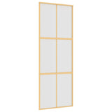 Vidaxx Schiebetür 76x205 cm ESG-Glas matt und Aluminium goldfarben