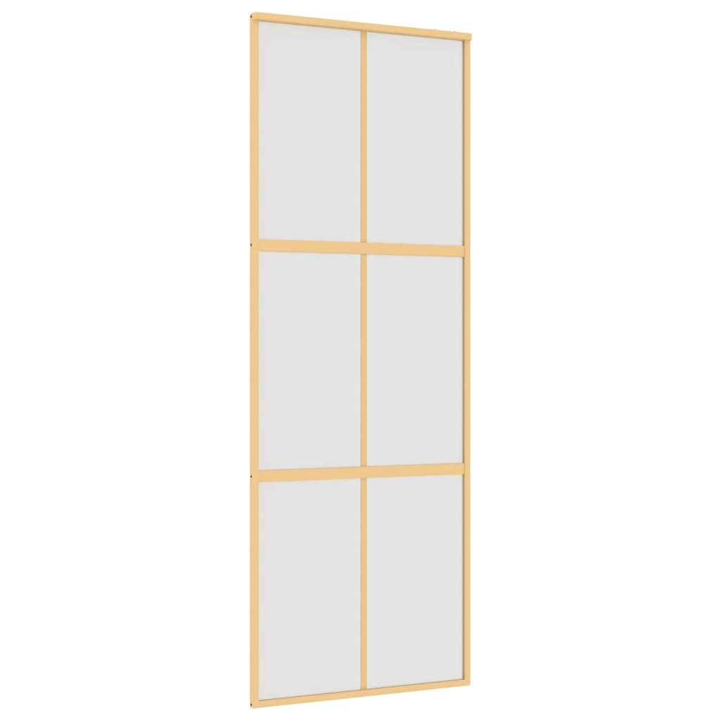 VidaXL Schiebetür 76x205 cm mattes ESG-Glas und Aluminium goldfarben