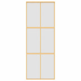 Vidaxx Schiebetür 76x205 cm ESG-Glas matt und Aluminium goldfarben