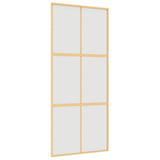 Vidaxx Schiebetür 90x205 cm ESG-Glas matt und Aluminium goldfarben