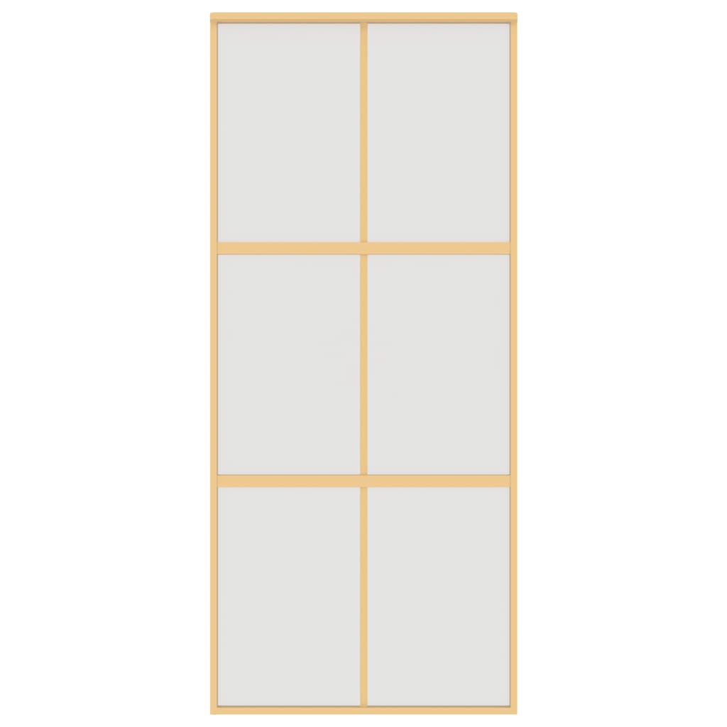 Vidaxx Schiebetür 90x205 cm ESG-Glas matt und Aluminium goldfarben