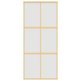 Vidaxx Schiebetür 90x205 cm ESG-Glas matt und Aluminium goldfarben