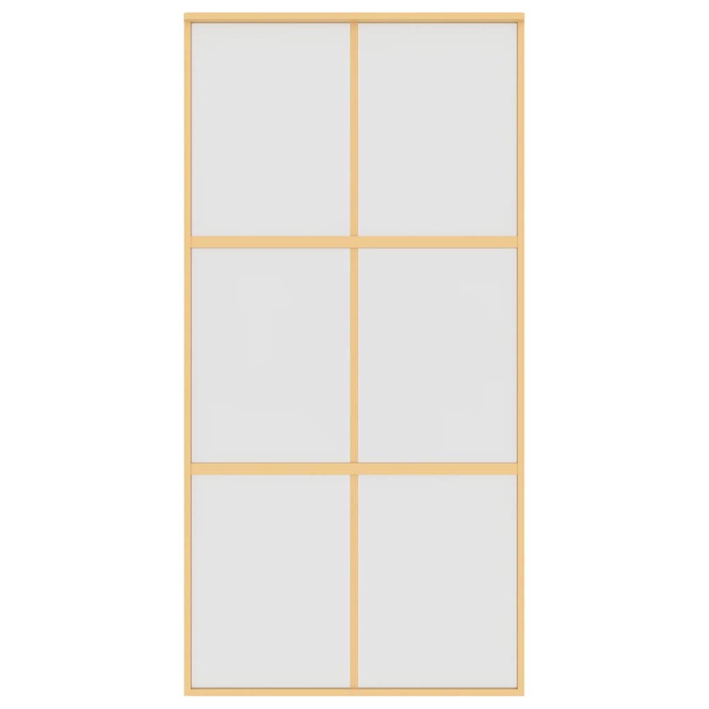 Vidaxx Schiebetür 102,5x205 cm ESG-Glas matt und Aluminium goldfarben