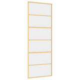 Vidaxx Schiebetür 76x205 cm klares ESG-Glas und goldfarbenes Aluminium