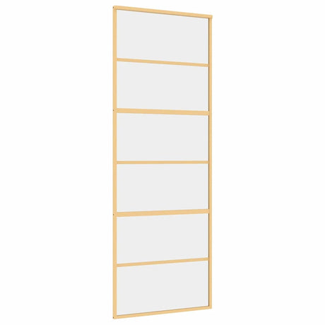 Vidaxx Schiebetür 76x205 cm klares ESG-Glas und goldfarbenes Aluminium
