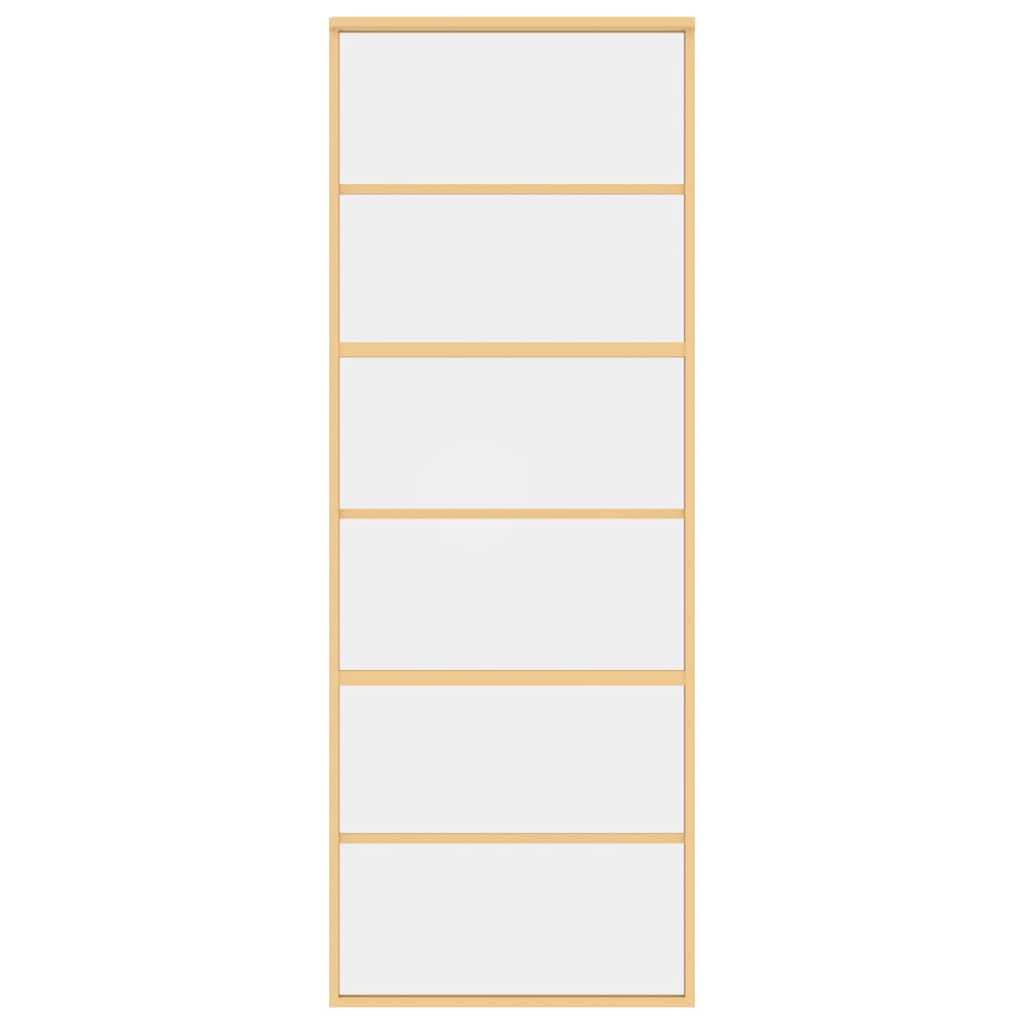Vidaxx Schiebetür 76x205 cm klares ESG-Glas und goldfarbenes Aluminium