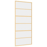 Vidaxx Schiebetür 90x205 cm klares ESG-Glas und Aluminium goldfarben