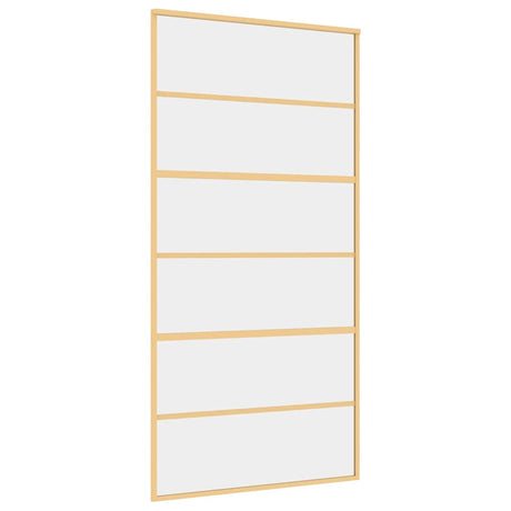Vidaxx-Schiebetür 102,5 x 205 cm, klares ESG-Glas und Aluminium-Goldfarbe