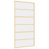 Vidaxx-Schiebetür 102,5 x 205 cm, klares ESG-Glas und Aluminium-Goldfarbe