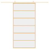 Vidaxx-Schiebetür 102,5 x 205 cm, klares ESG-Glas und Aluminium-Goldfarbe