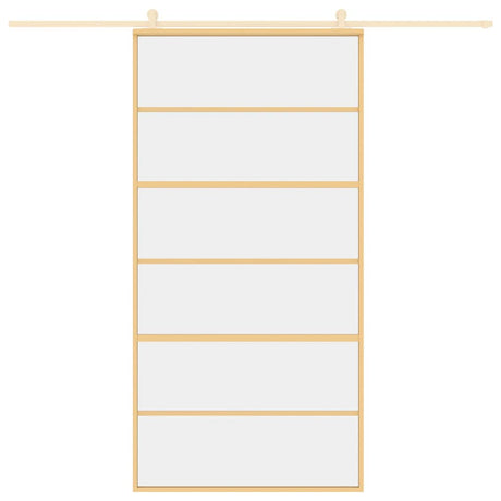 Vidaxx-Schiebetür 102,5 x 205 cm, klares ESG-Glas und Aluminium-Goldfarbe