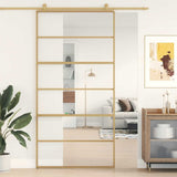 Vidaxx-Schiebetür 102,5 x 205 cm, klares ESG-Glas und Aluminium-Goldfarbe