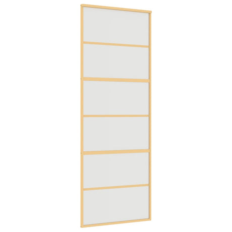 Vidaxx Schiebetür 76x205 cm ESG-Glas matt und Aluminium goldfarben