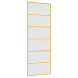 Vidaxx Schiebetür 76x205 cm ESG-Glas matt und Aluminium goldfarben