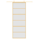 Vidaxx Schiebetür 76x205 cm ESG-Glas matt und Aluminium goldfarben