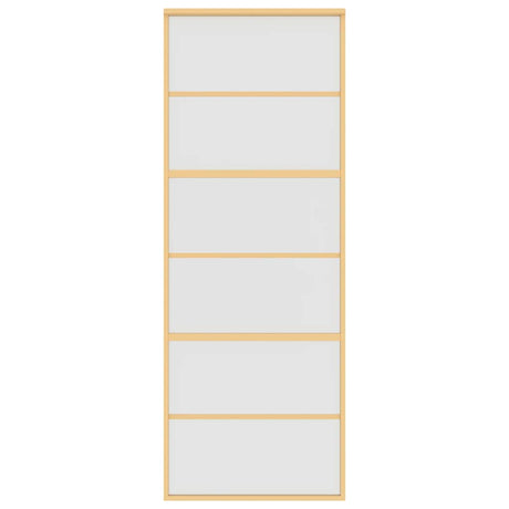 Vidaxx Schiebetür 76x205 cm ESG-Glas matt und Aluminium goldfarben