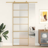 Vidaxx Schiebetür 76x205 cm ESG-Glas matt und Aluminium goldfarben