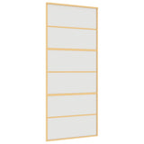 Vidaxx Schiebetür 90x205 cm ESG-Glas matt und Aluminium goldfarben