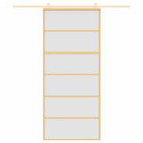 Vidaxx Schiebetür 90x205 cm ESG-Glas matt und Aluminium goldfarben