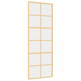 Vidaxx Schiebetür 76x205 cm klares ESG-Glas und goldfarbenes Aluminium