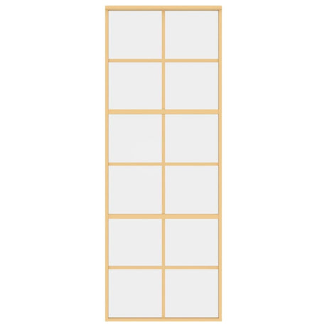 Vidaxx Schiebetür 76x205 cm klares ESG-Glas und goldfarbenes Aluminium