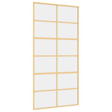 VidaXL Schiebetür 102,5 x 205 cm, klares ESG-Glas und goldfarbenes Aluminium