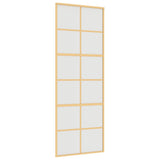Vidaxx Schiebetür 76x205 cm ESG-Glas matt und Aluminium goldfarben