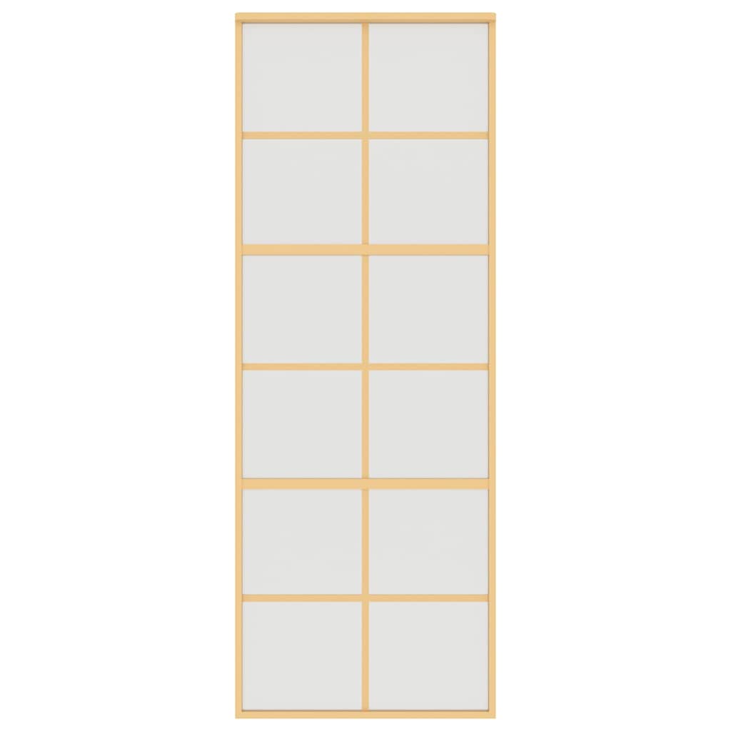 Vidaxx Schiebetür 76x205 cm ESG-Glas matt und Aluminium goldfarben