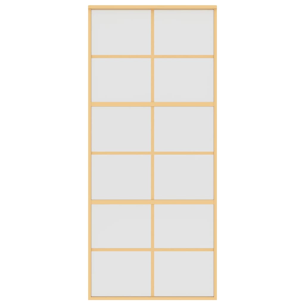 Vidaxx Schiebetür 90x205 cm ESG-Glas matt und Aluminium goldfarben