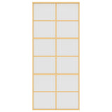Vidaxx Schiebetür 90x205 cm ESG-Glas matt und Aluminium goldfarben