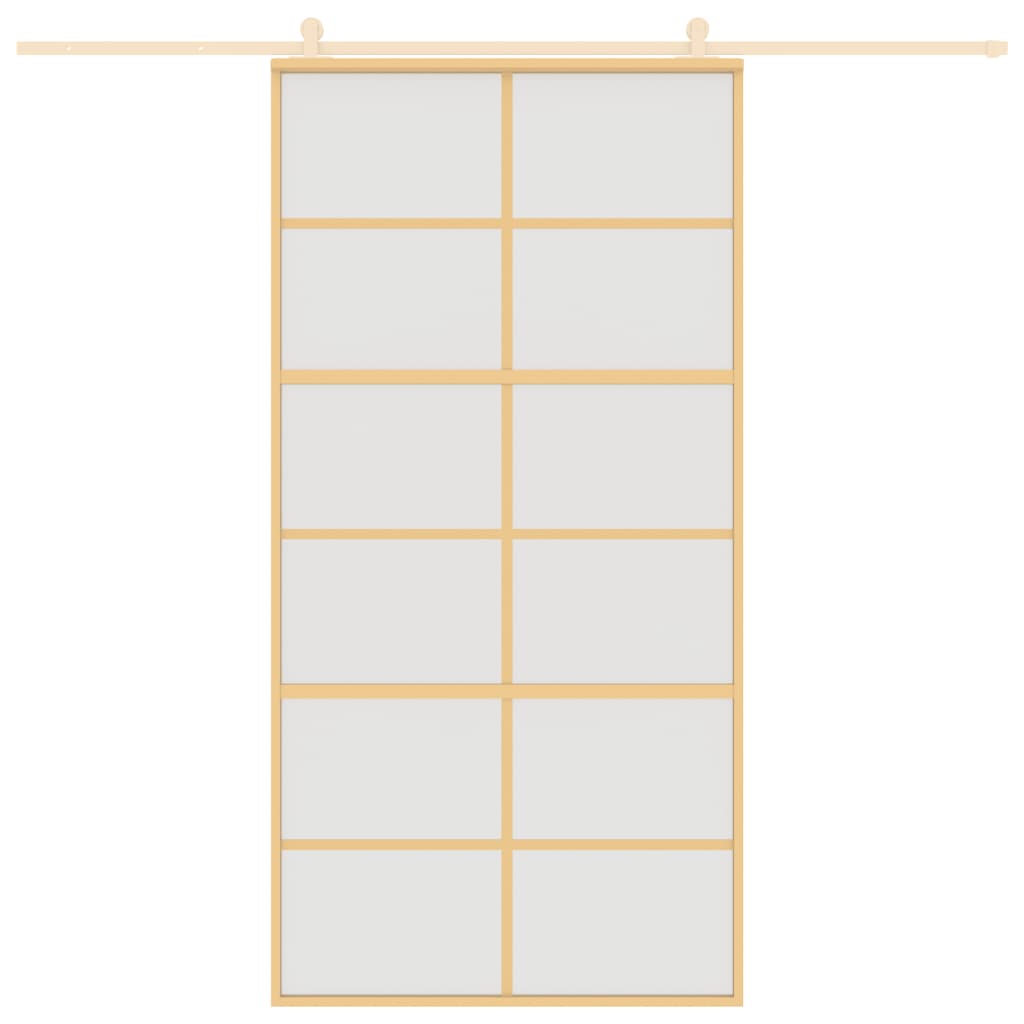 VidaXL Schiebetür 102,5x205 cm mattes ESG-Glas und Aluminium goldfarben